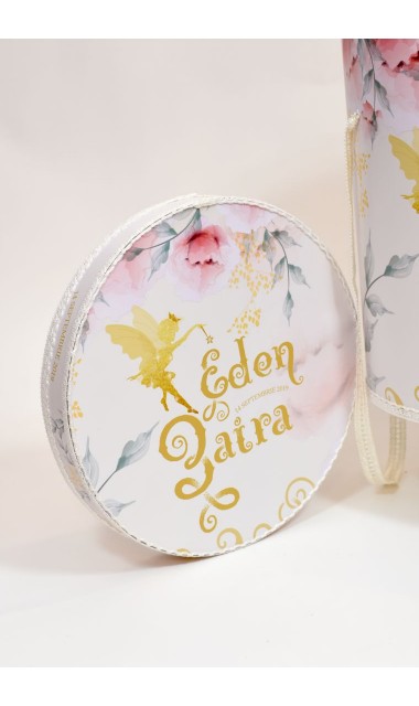 Trusou botez brodat pentru fetite personalizat cu licurici si clopotei, Gradina secreta 4